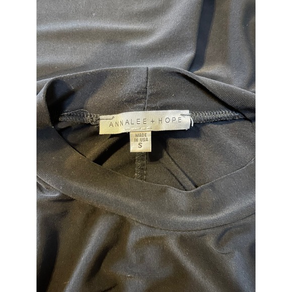 Womens Annalee + Hope Black‎ High Neck Short Sleeve Slinky Spandex Midi Dress S - Picture 5 of 6
